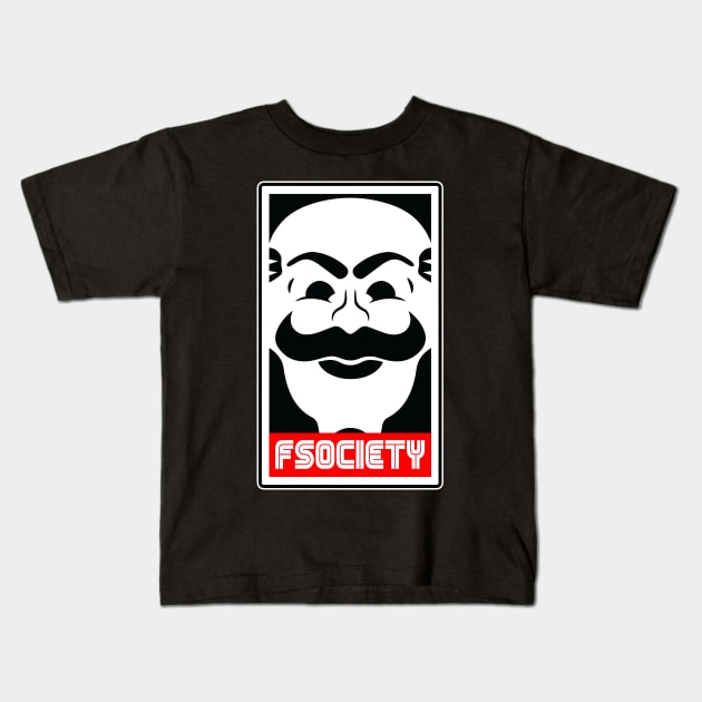 Fsociety Kids T-Shirt by custardzero